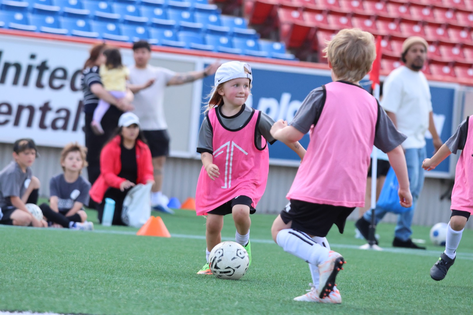 1UP Soccer Grassroots players in training, born 2019 to 2025