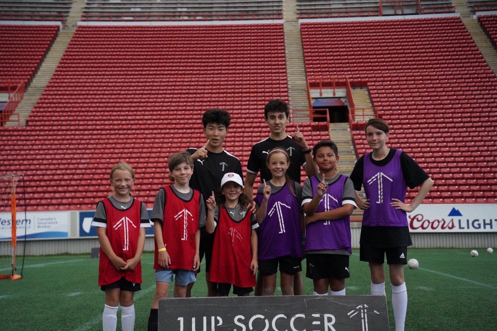 1UP Soccer Foundation players in training, born 2016 to 2018